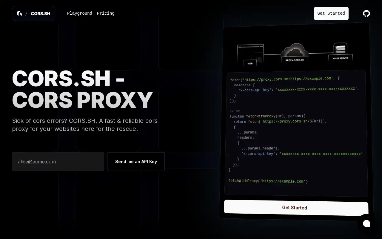 CORS.SH Landing Page