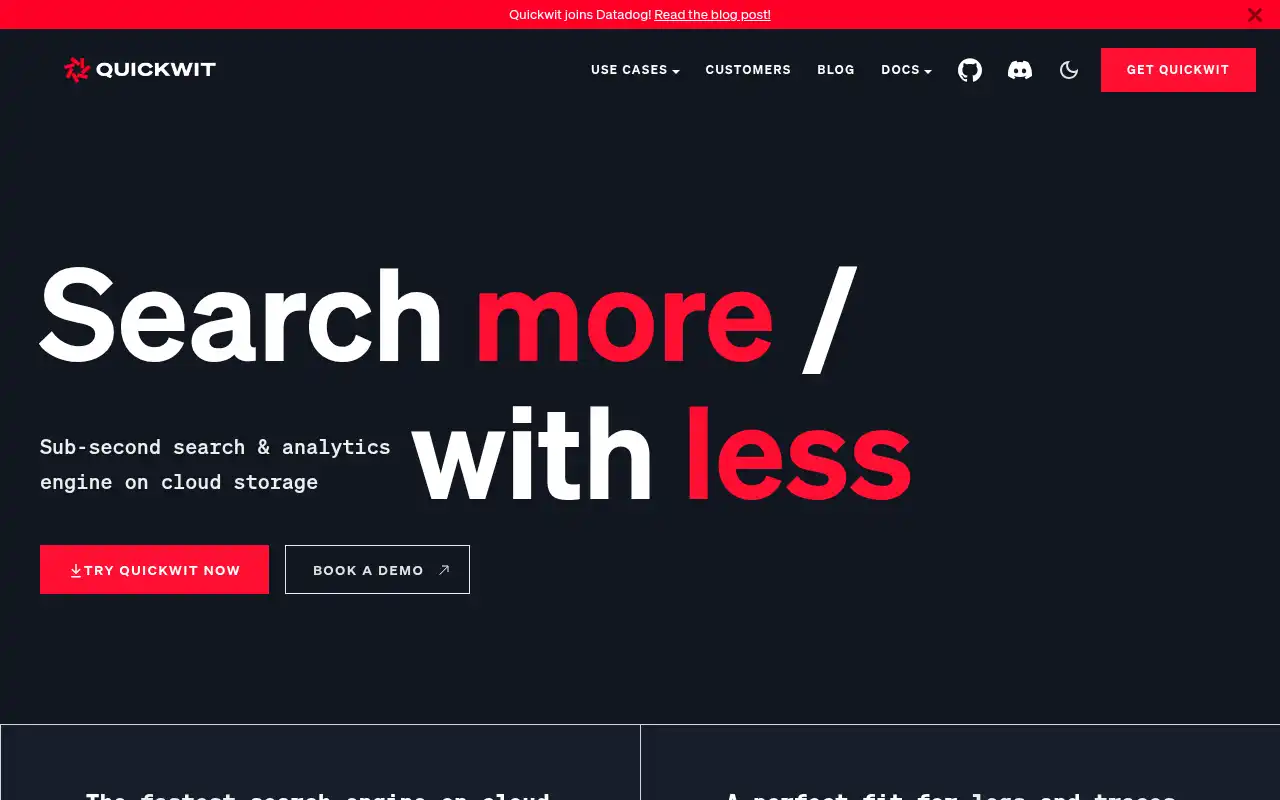 Quickwit Landing Page